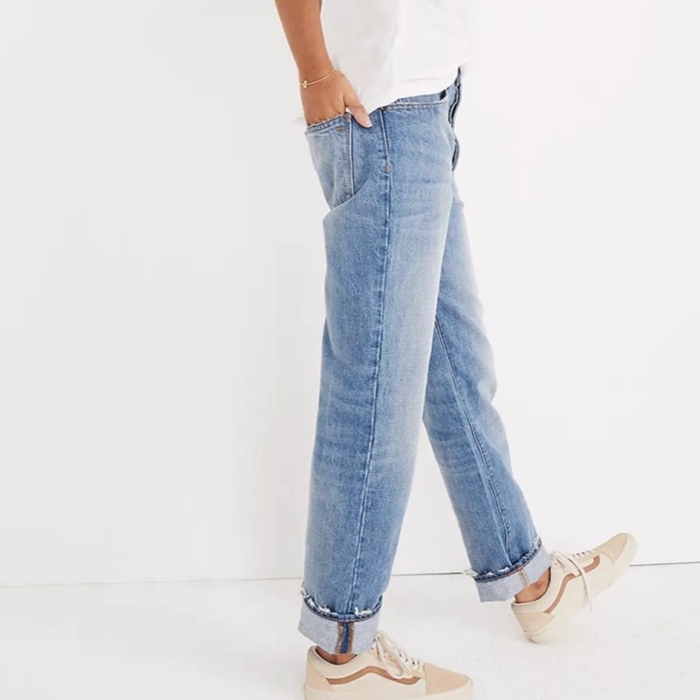 Madewell The Dad Jean in light wash with light distress/button fly. Size 14/32 - Picture 9 of 14
